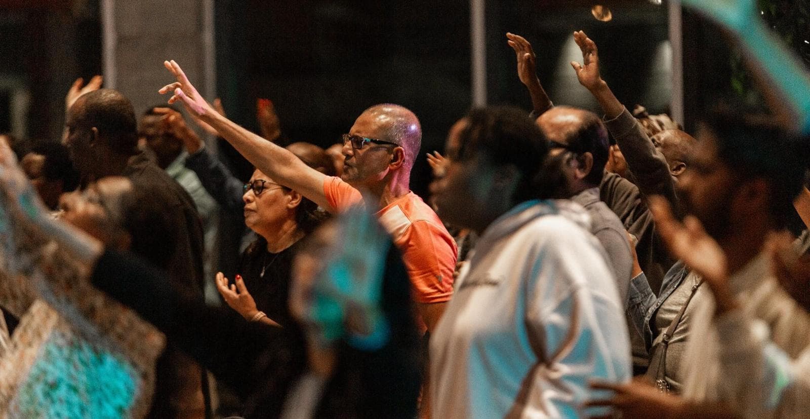 Congregation worshiping