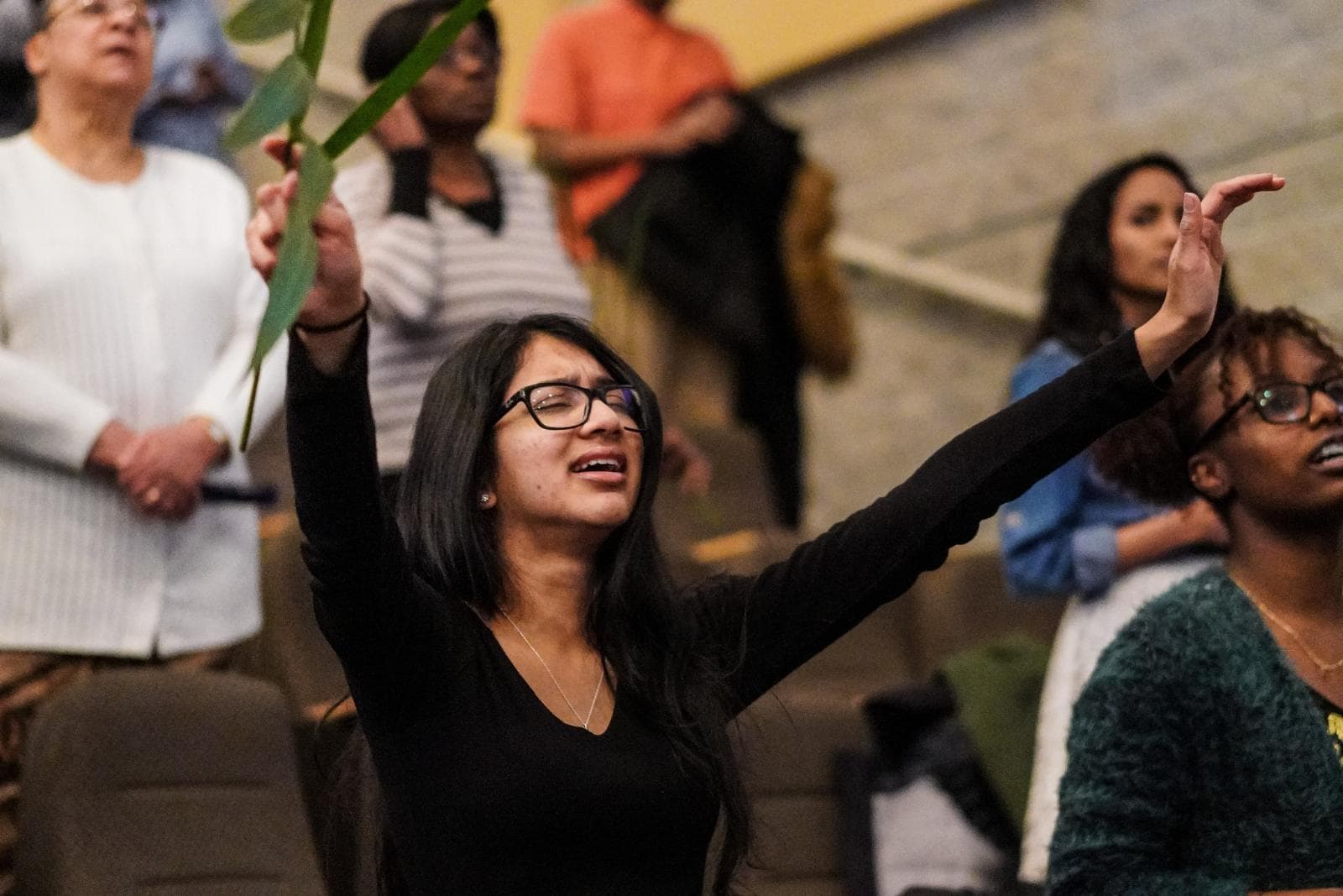 Hands raised in worship